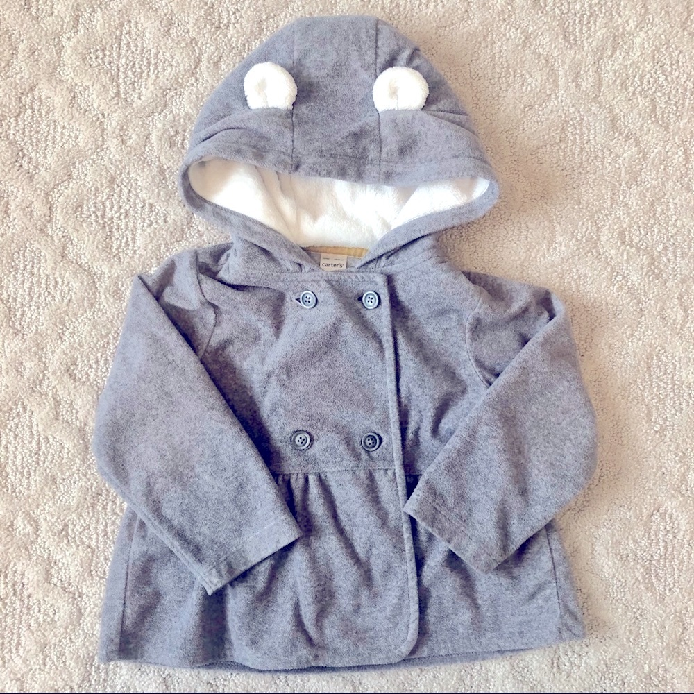 🐨 Fleecy Gray Hooded Jacket with Ears